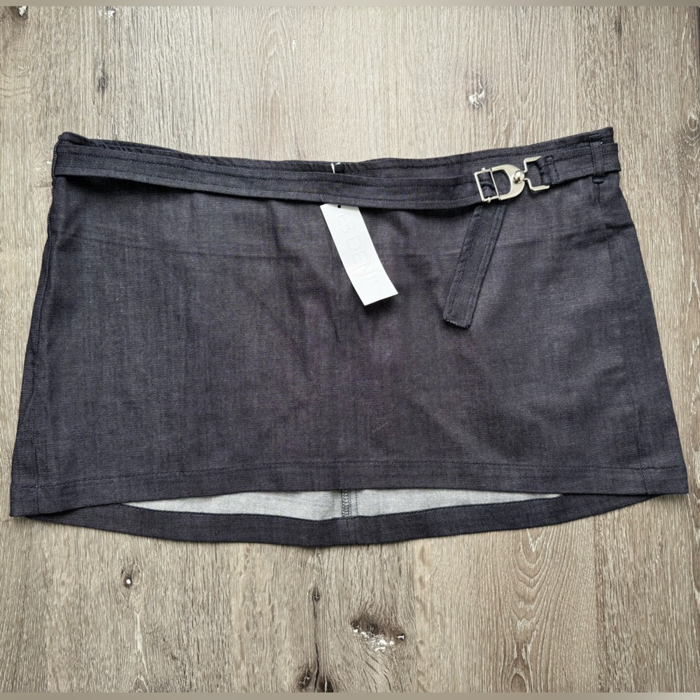 EB Denim Indigo Wrap Mini Skirt Buckle XXL
